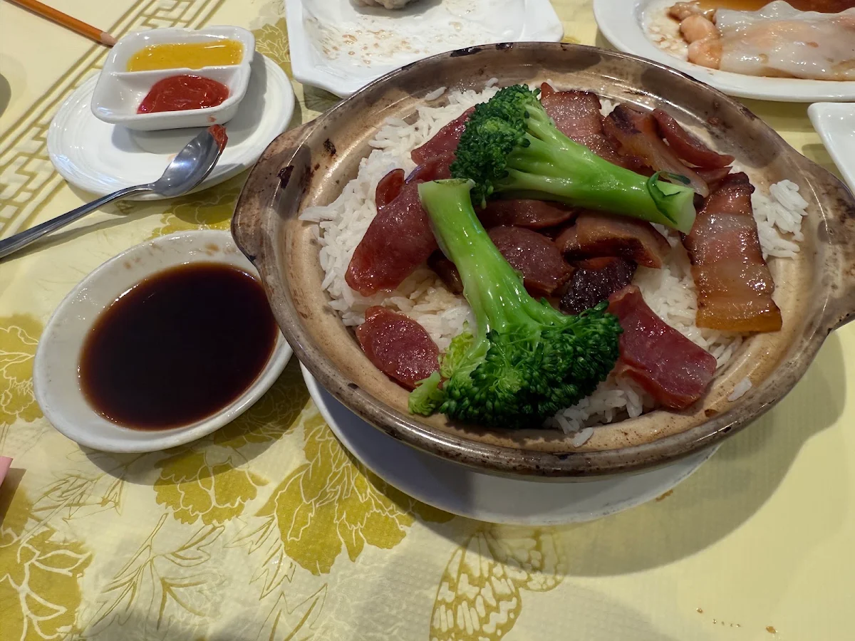 rice with special chinese sausage meat in hot pot 怀旧腊味饭